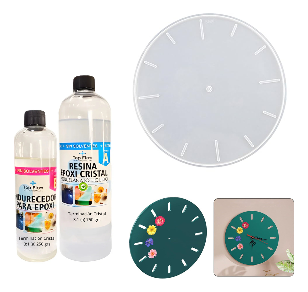 Molde Reloj Silicona + 1 Kg De Resina Epoxi 3:1