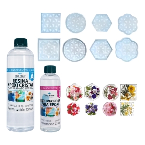 1 Kg De Resina 3:1 + Set 8 Molde Silicona Posavaso Ecopint