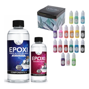 Resina Piso Y Mesada 1kg + Caja Pigmento Liquido