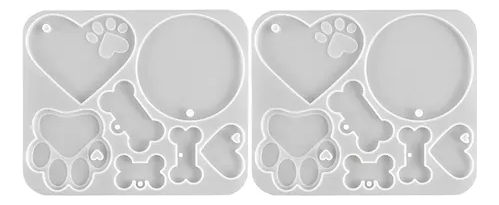 Set 2 Moldes Silicona Identificador Mascota Perro P/ Resina - Imagen 4