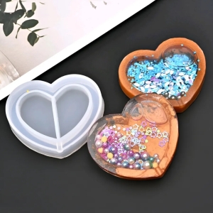 Molde Silicona Para Resina Corazon Shaker 5 Cm