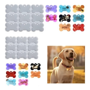 Molde De Silicona Hueso Para Chapitas De Perro Resina