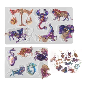 Set 2 Moldes De Signos Zodiaco Con Agujero Para Llaveros