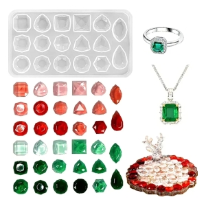 Molde Silicona Gemas Joyas 17 Formas