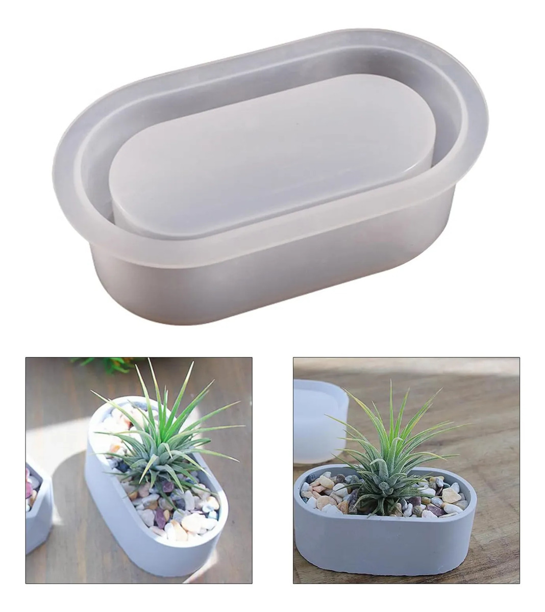 Molde Silicona Mini Maceta Ovalada 11.5cm - Imagen 6