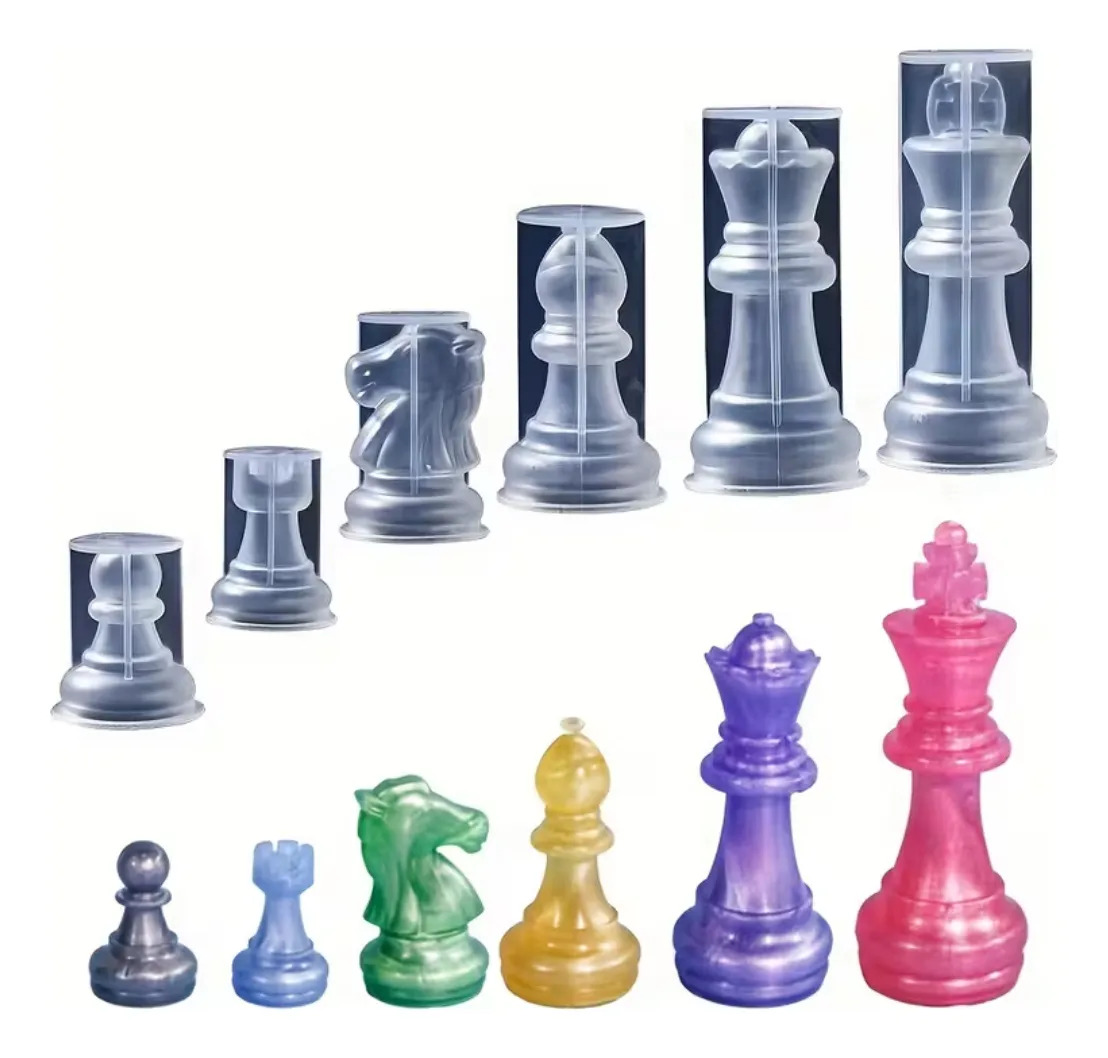 Molde Silicona 4862 Piezas De Ajedrez 6 Pzs