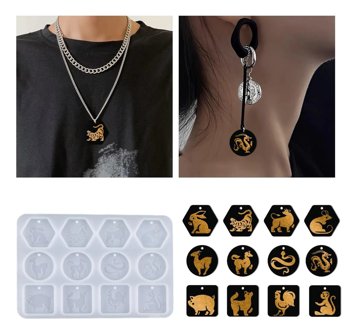 Molde De Silicona Llavero Colgante Horóscopo Chino - Imagen 2