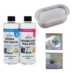 Molde Silicona Mini Maceta Ovalada 11.5cm