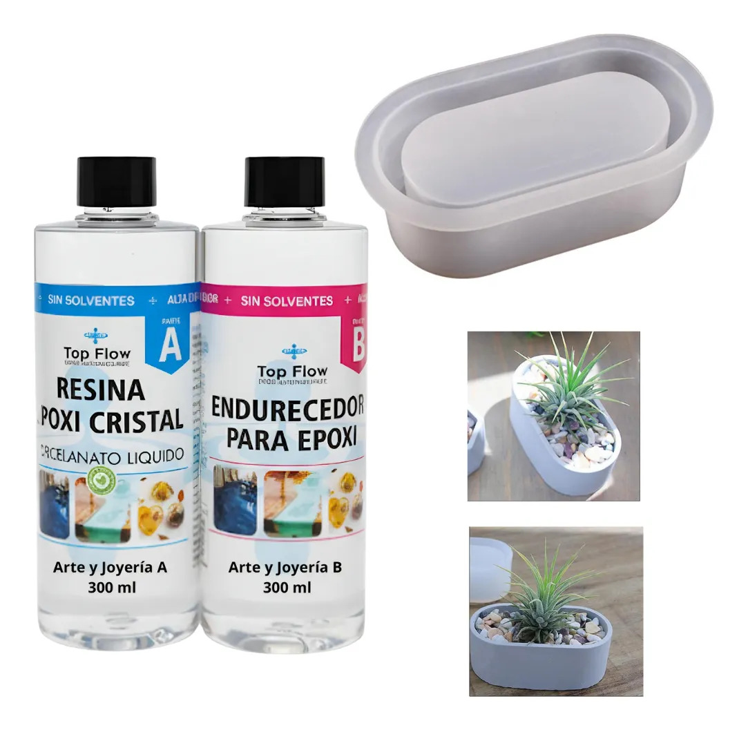 Molde Silicona Mini Maceta Ovalada 11.5cm