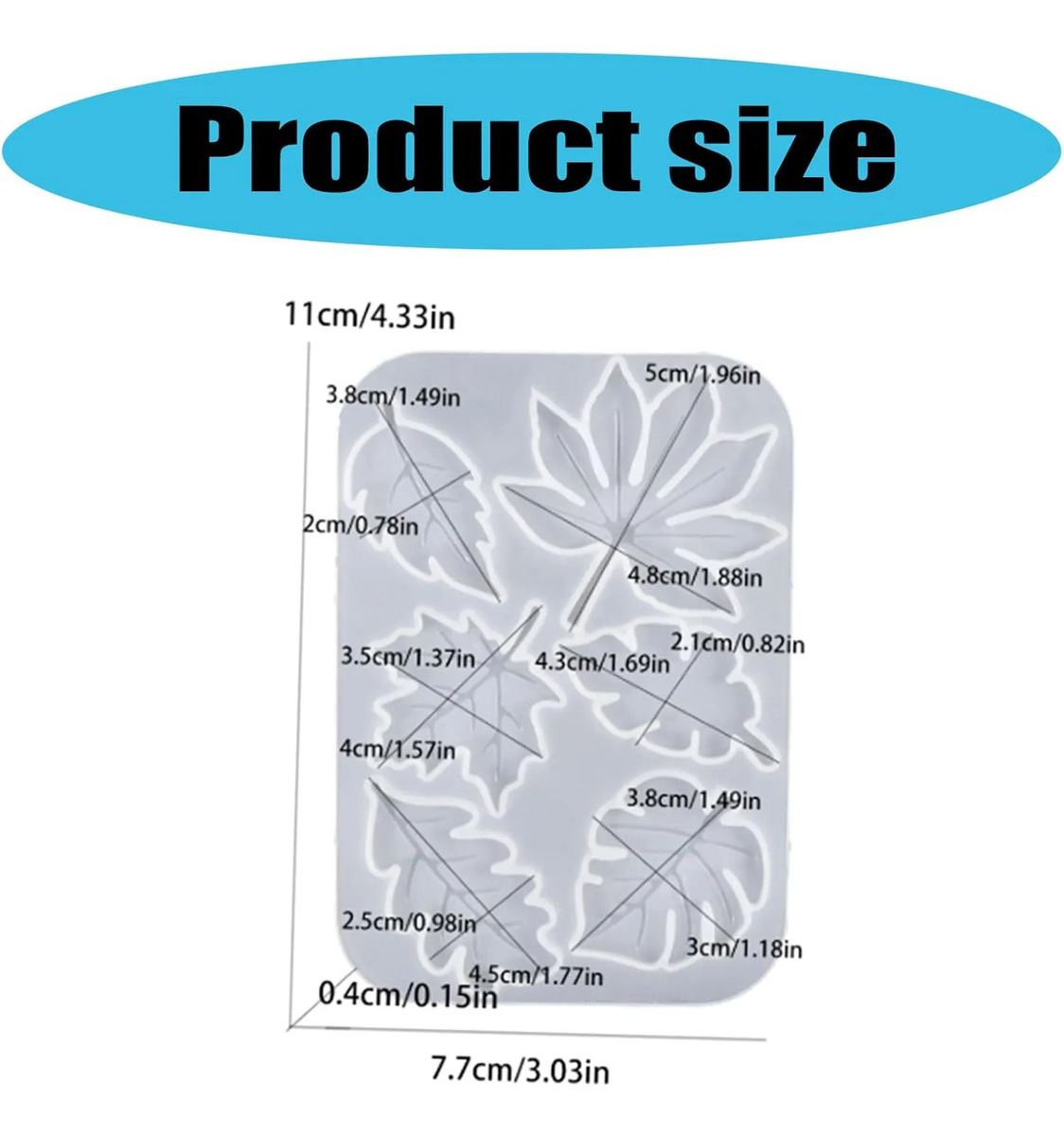 Molde Caravana Con Forma De Hoja 11x7.7 Cm - Imagen 6