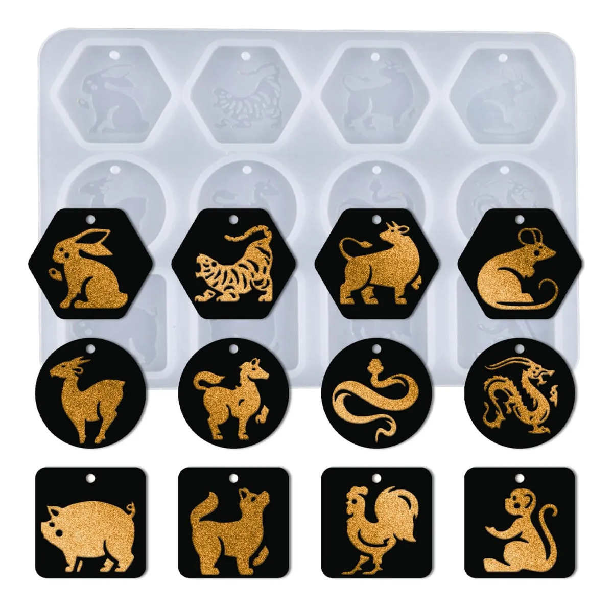 Molde De Silicona Llavero Colgante Horóscopo Chino