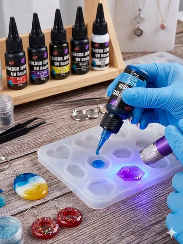Kit Resina Uv (curado) Topflow Colores 20 Ml X 6 Un - Imagen 2