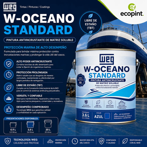Weg Pintura Anti Incrustante Antifouling S/estaño 3,6 L - Imagen 6