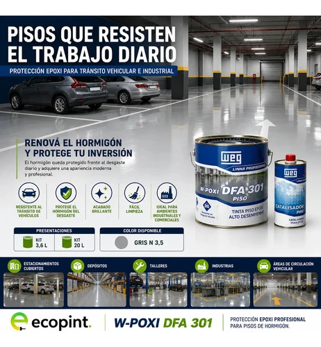 Weg Epoxi Piso Alto Brillo Alto Espesor 88% Solidos A+b 3,6l - Imagen 4
