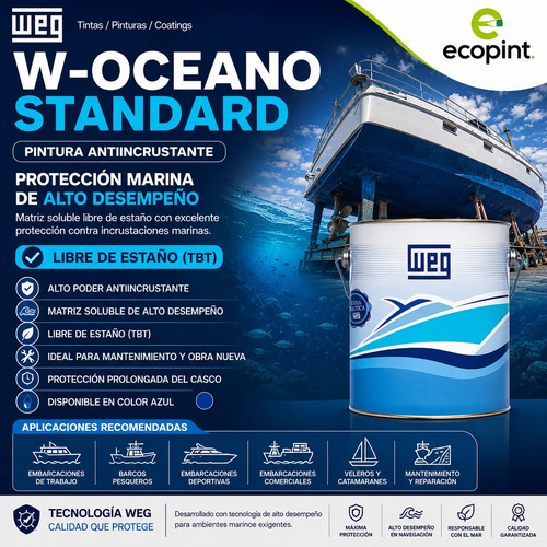 Weg Pintura Anti Incrustante Antifouling S/estaño 3,6 L - Imagen 5