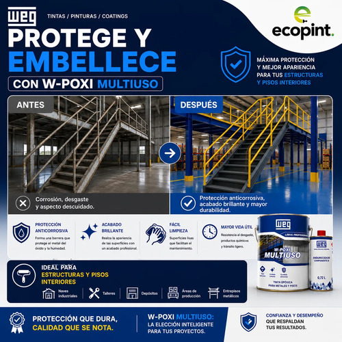 Weg Pintura Epoxi Multiuso Brillante A+b 3,6 L + Diluyente - Imagen 5