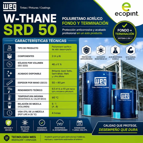 Weg Poliuretano Acrilico Alifatico 2 En 1 A+b 3,6 L - Imagen 7