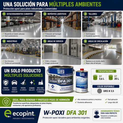 Weg Epoxi Pisos Alto Epesor 88% Solidos Alto Brillo A+b 3,6l - Imagen 2